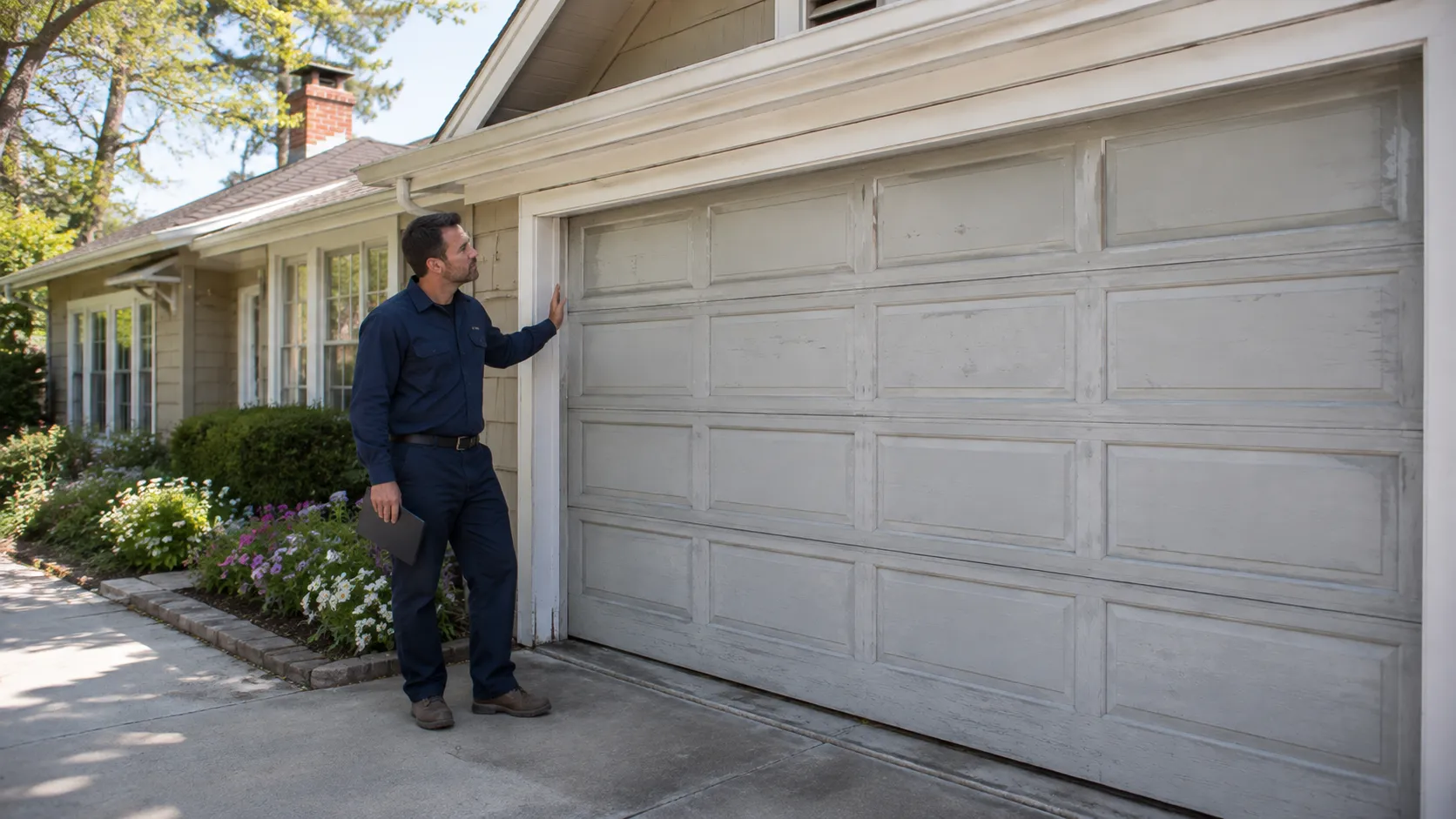 Garage door detail illustrating is your winter haven garage door worth fixing, or time to replace it