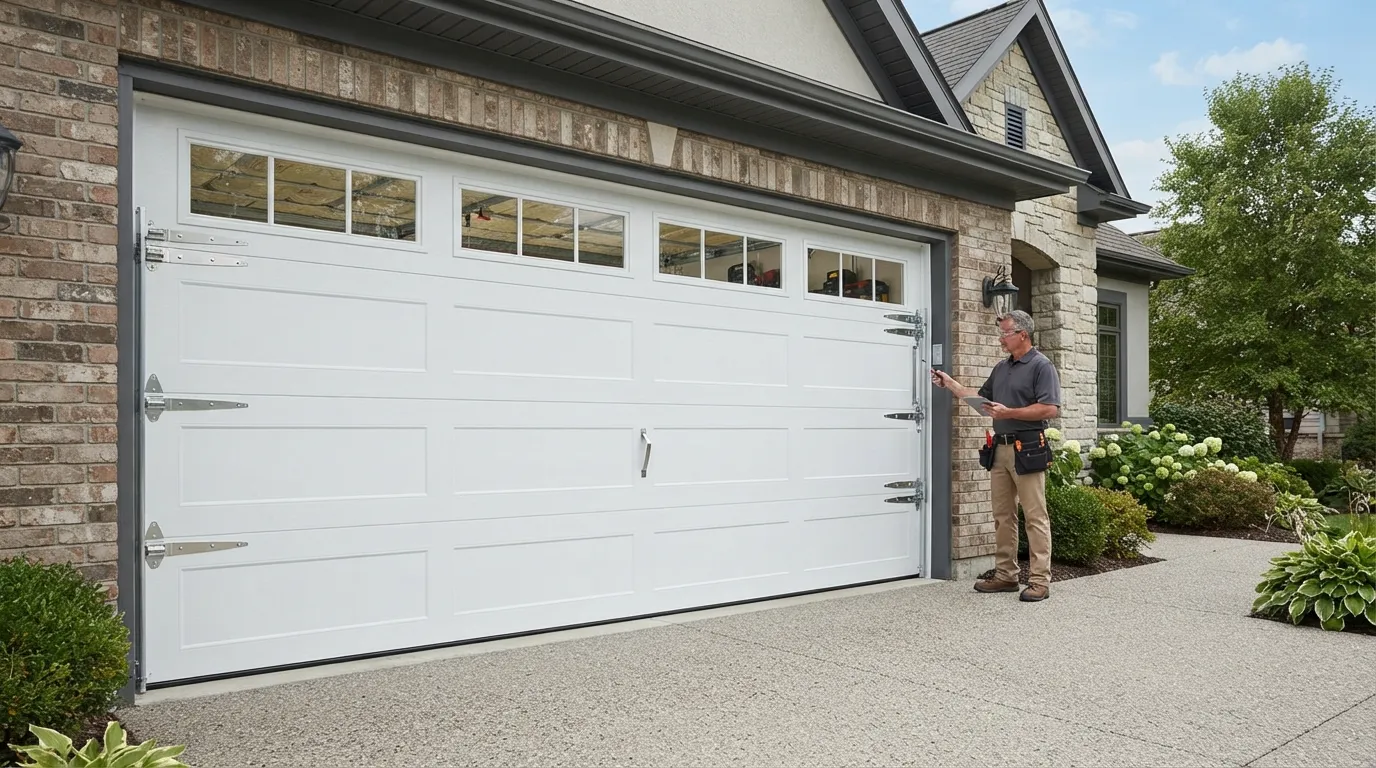 New residential garage door installed on a Winter Haven Florida home